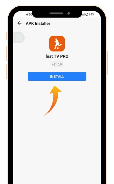 İnat TV Pro APK kurulum ekranı Android