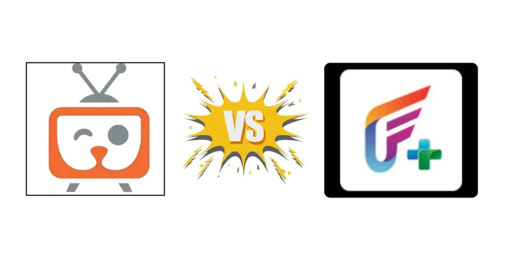Inat Box ve FilmPlus karşılaştırma görseli – iki uygulamanın logo karşılaştırması