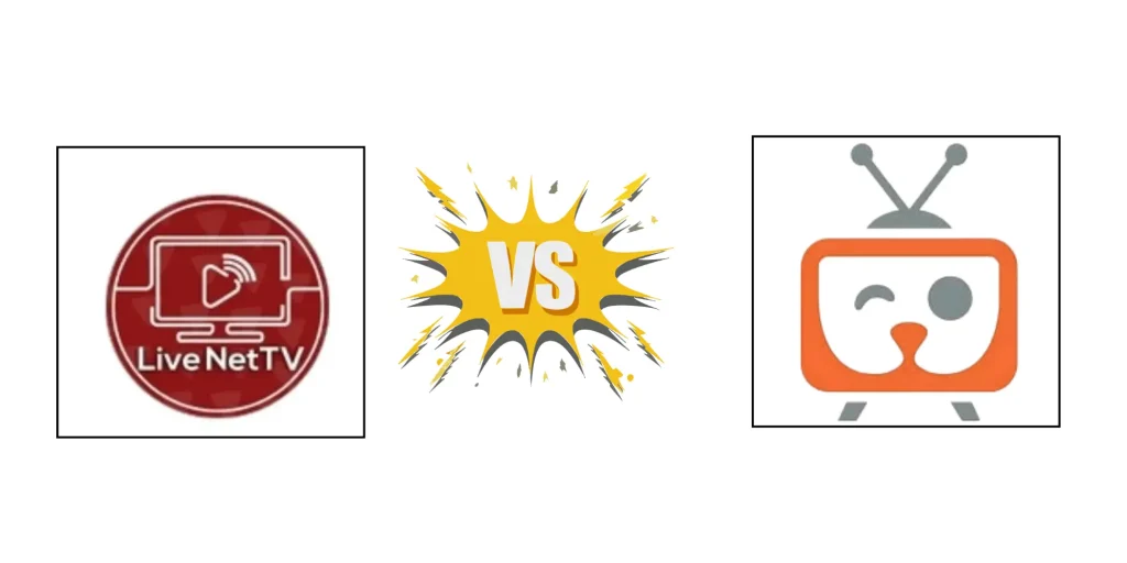 Live NetTV logosu ile alternatif akış uygulaması logosu karşılaştırma grafiği
